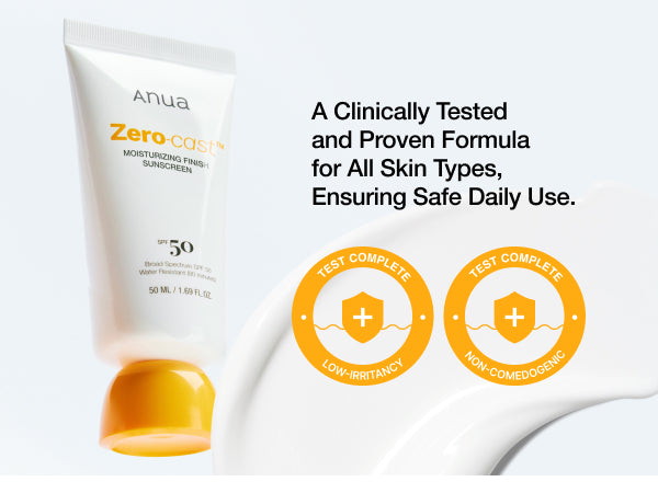 Anua - Zero-Cast Moisturizing Finish Sunscreen