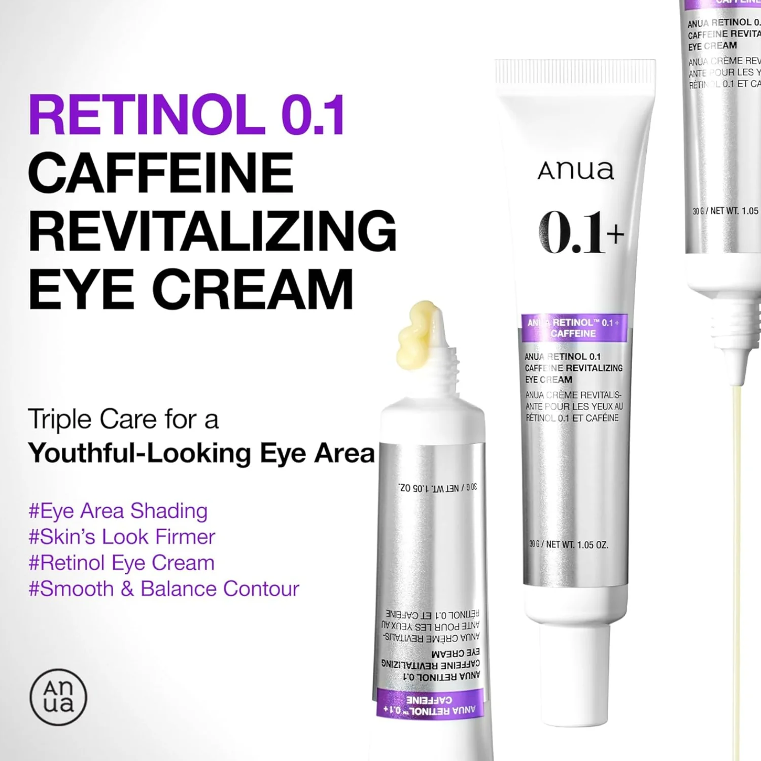 Anua - Retinol 0.1 Caffeine Revitalizing Eye Cream